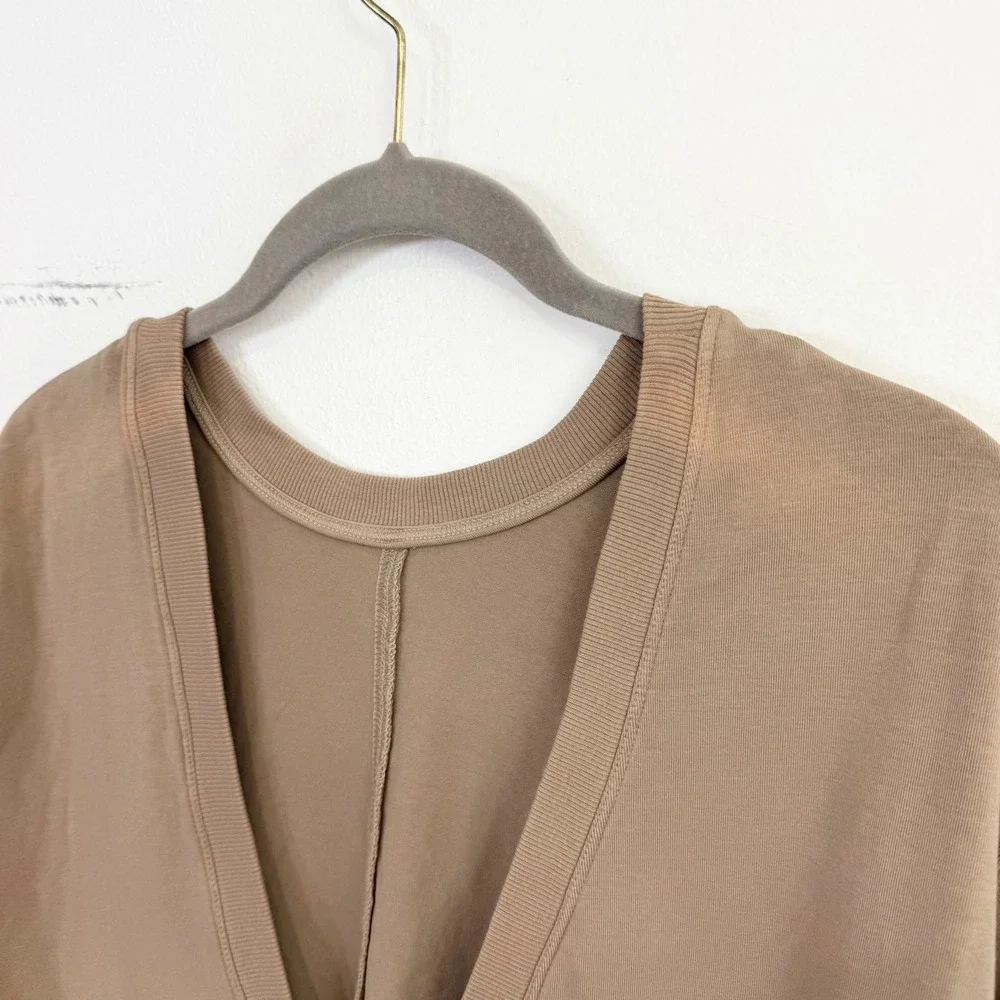 Free People Hot Shot Tee Romper Mocha Latte Oversized Pocket Romper NWT XS